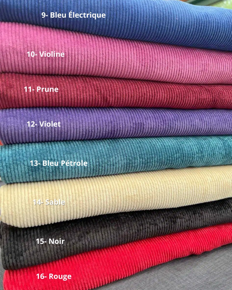 Coarse Rib Velvet Fabrics 500 Stripes 16 Colors Oeko-Tex Clothing and Furnishing Fabric image 3