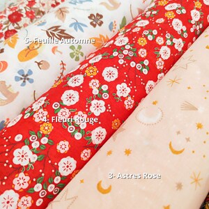 Oeko-Tex Printed Cotton Fabrics Children's Planets and Flowers and Japanese Patterns image 4