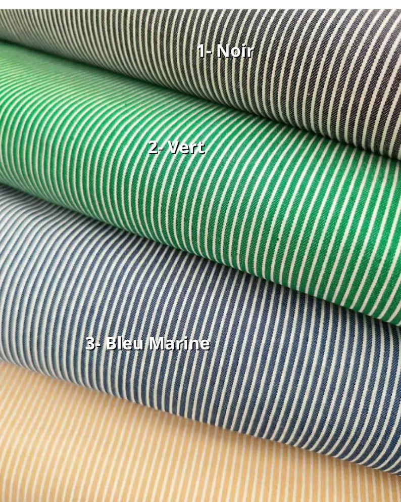 Multicolor Striped Jean Fabrics Stretch Clothing Fabric for Bags and Upholstery image 2