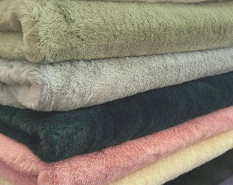 Plain Short Hair Faux Fur Fabrics 7 Colors Oeko Tex