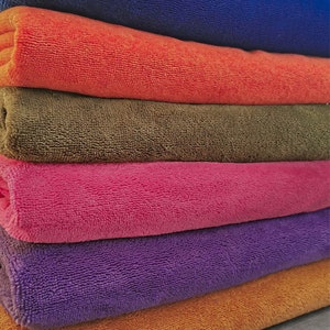 Oeko Tex Bamboo Micro Sponge Fabric 6 Colors for Bath Capes Make-up Remover Wipes Bathrobes and Towels