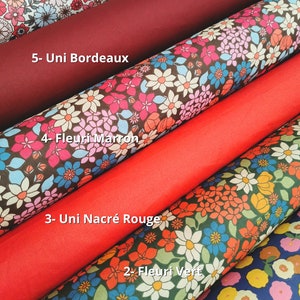 Tissus Cotons Enduit Fleuris et Unis Pour Sacs Linge de Maison Ameublement Charlottes Alimentaires Trousses image 2