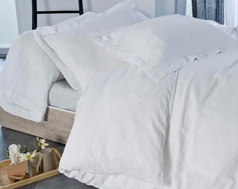 Ropa de cama en cáñamo y algodón orgánico blanco