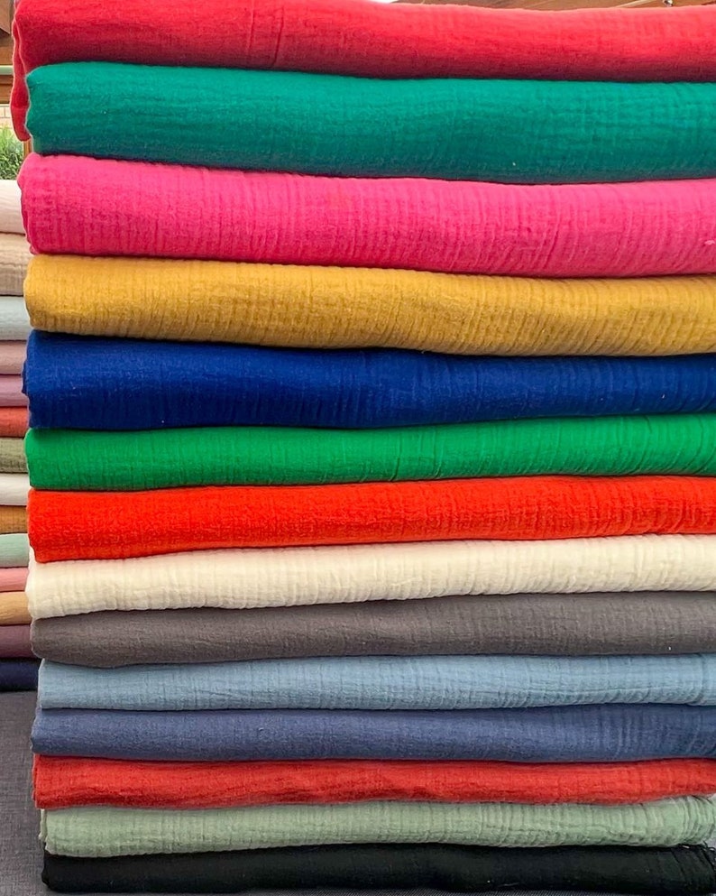 Double Plain Gauze 28 Colors 100% Cotton Oeko-Tex image 2