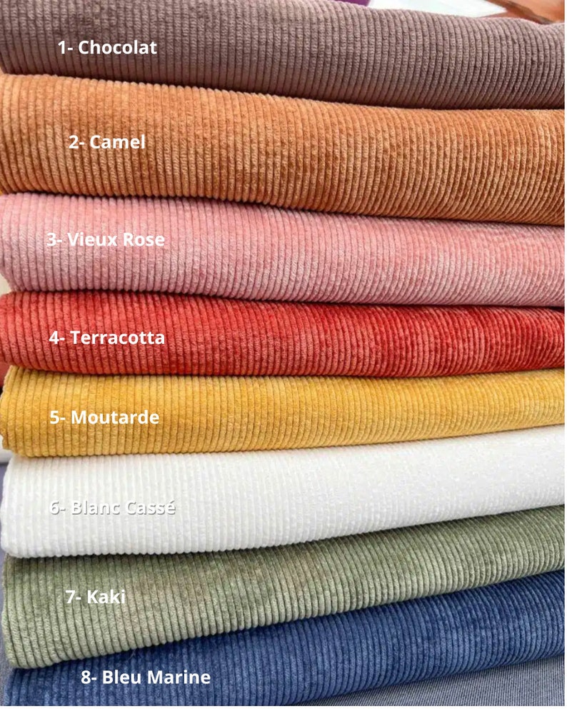 Coarse Rib Velvet Fabrics 500 Stripes 16 Colors Oeko-Tex Clothing and Furnishing Fabric image 2