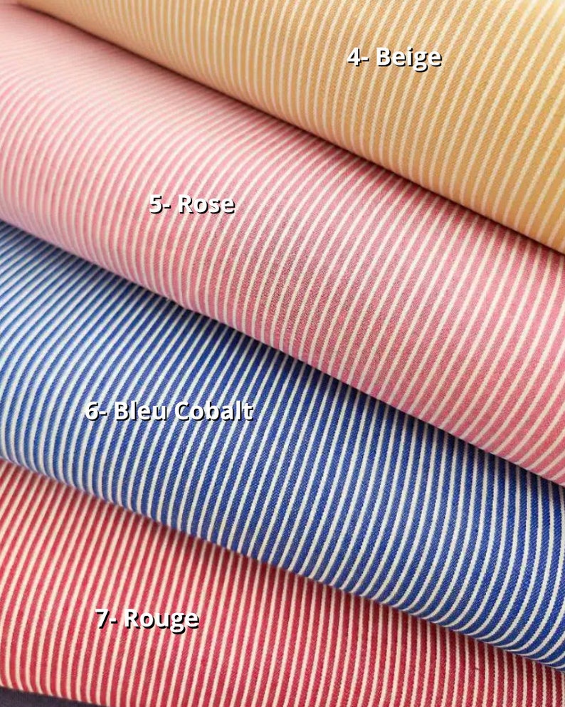 Multicolor Striped Jean Fabrics Stretch Clothing Fabric for Bags and Upholstery image 3