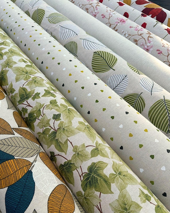 Tissu Polycoton Aspect Lin Grande Largeur 280cm 18 Motifs