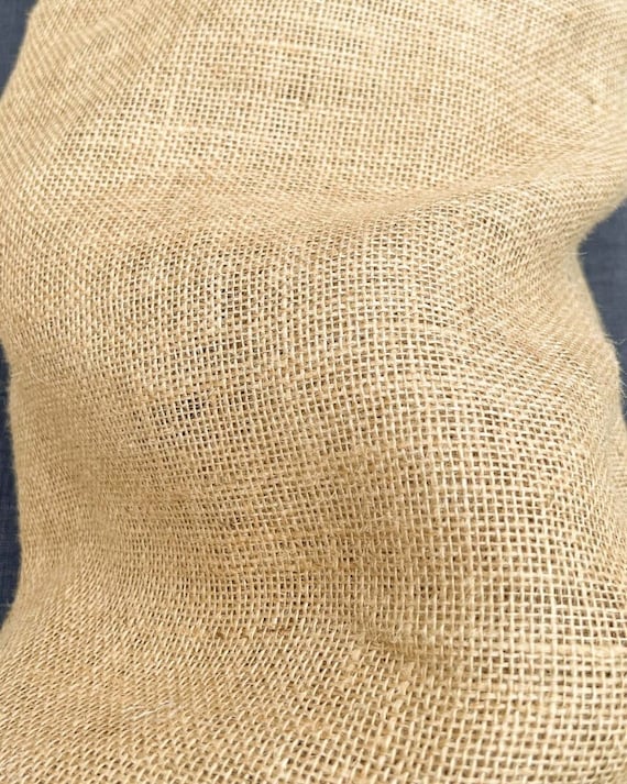 Tissu Toile de Jute au Mètre Naturel 250g/m2 pour Décoration d'Intérieur Sacs et Accessoires de Mode