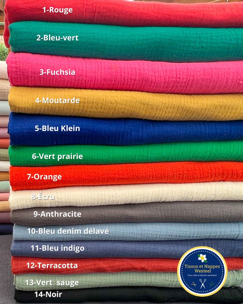 Double Plain Gauze 28 Colors 100% Cotton Oeko-Tex image 4