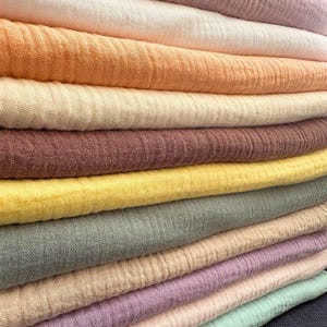 Double Gazes Unies 28 Couleurs 100% Coton Oeko-Tex