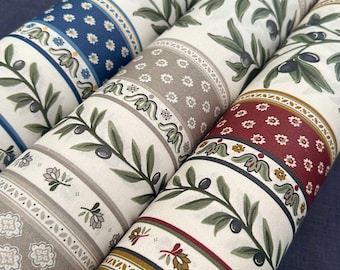 Tejido de algodón revestido provenzal, certificado Oeko-Tex, 3 colores.