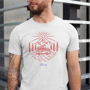 Camper T Shirt ladies men Camper Van T-Shirt Camping ladies T Shirt Gift