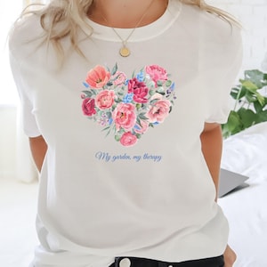 Garden Therapy T Shirt Ladies gardening gift flowers T Shirt Women