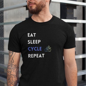 Eat Sleep Cycle Repeat T Shirt Vatertag Radfahren T Shirt Geschenk Mens Radsport Damen Radfahren Geschenk Enthusiast Dad 40th Dad 50th 60th