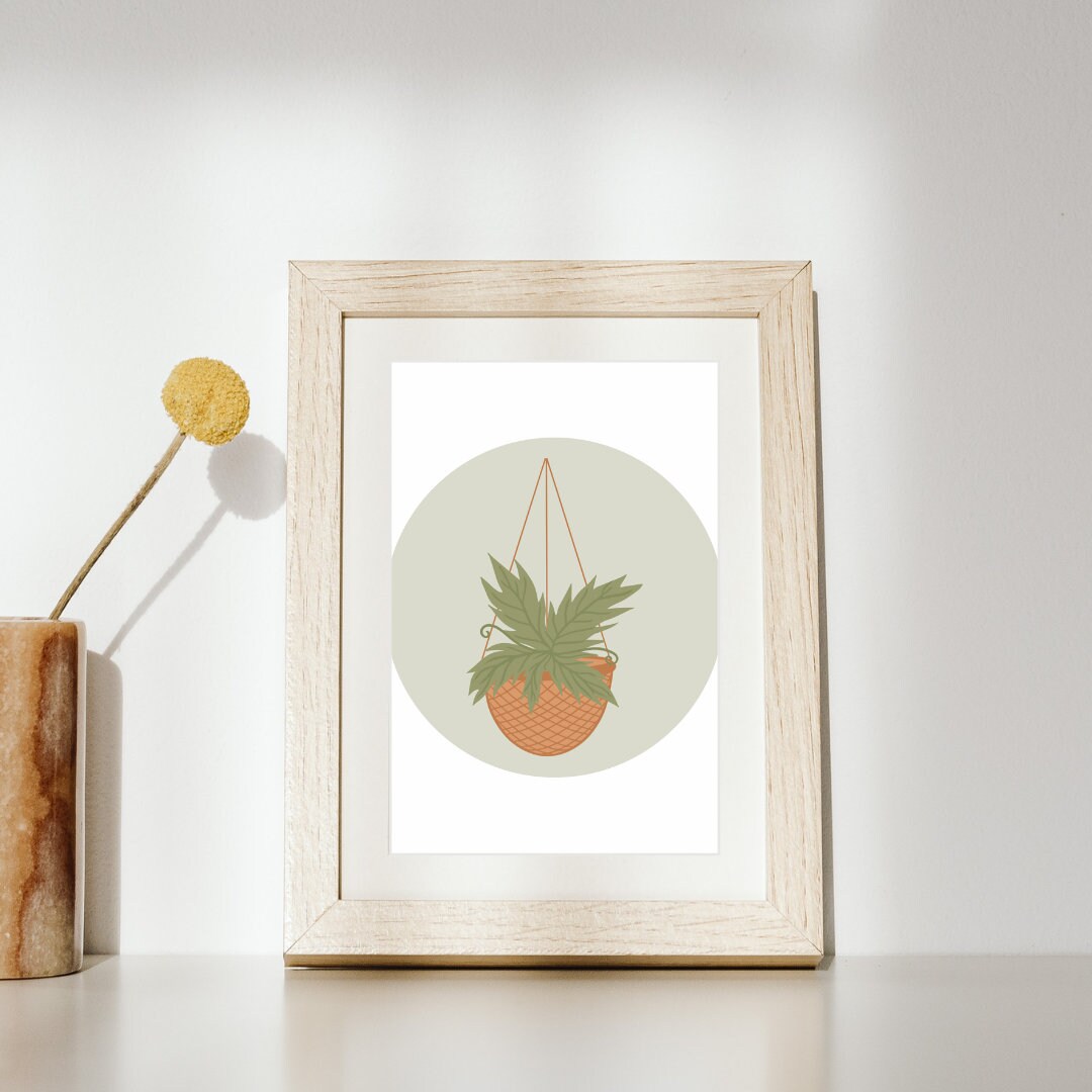 Hanging Plant Print, Printable Greenery Art - Plant Art - Home Decor Art - Green Art Prints ...
