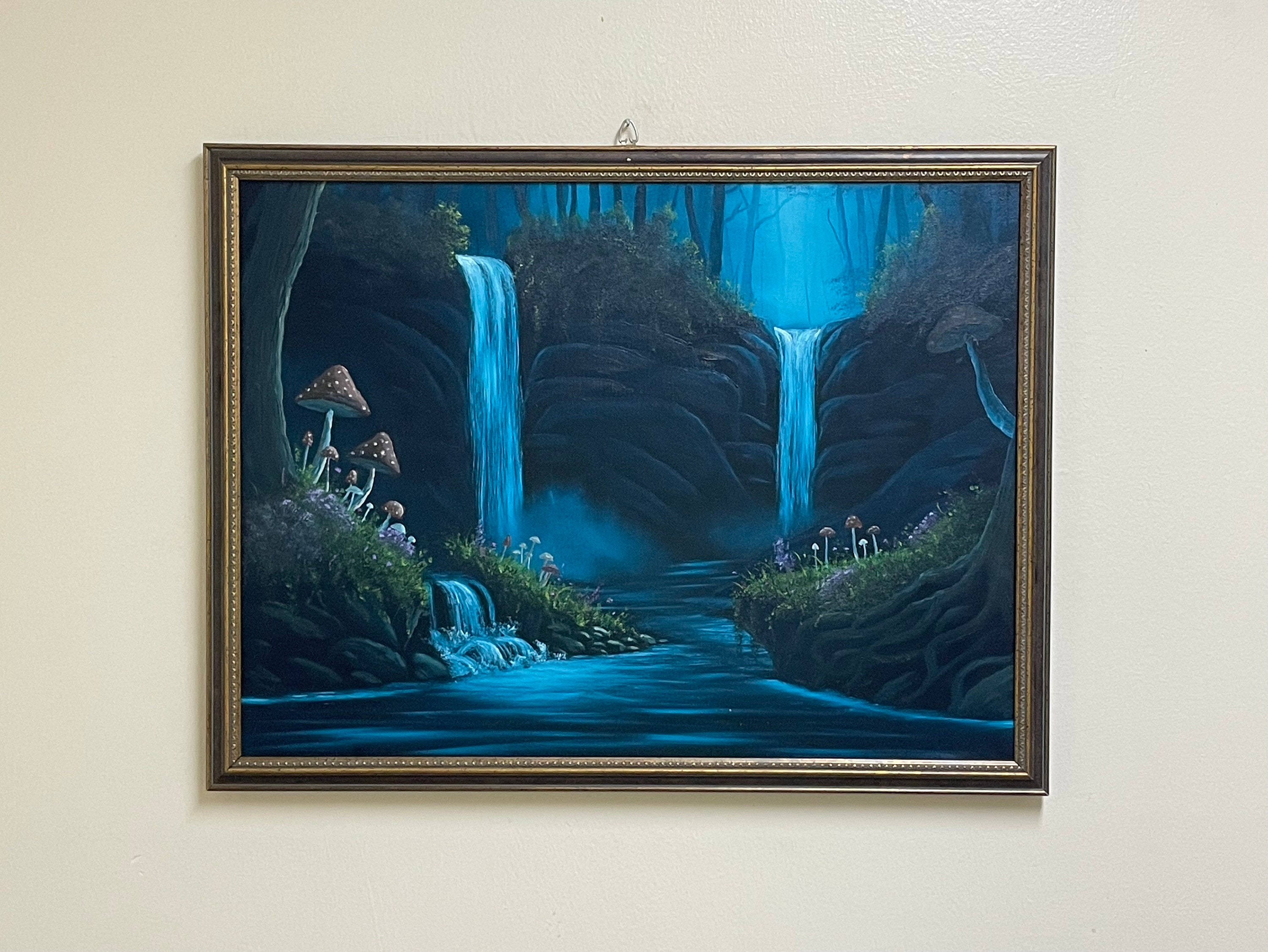 Forest mushroom waterfall