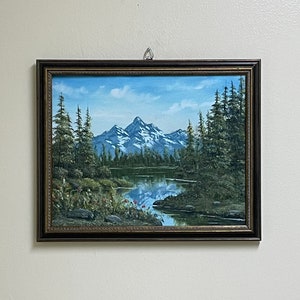 Alaskan summer framed 11”x14”  hand painted original artwork landscape oil painting wall art