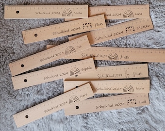 Personalized ruler, schoolchild 2026, ruler, measuring stick 20 cm, wooden ruler, ruler made of wood, back to school