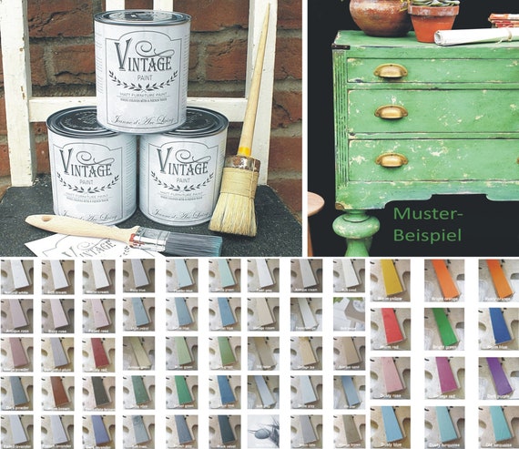 Kreidefarbe Möbelfarbe Vintagefarbe Möbellack Holzfarbe JDL Vintage Paint Antiklook Landhaus Shabby Chic Geschenk Geschenkidee 100ml 700ml