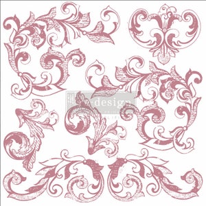 re-design Decor Clear Cling Stamps Elegant Scrolls Schablone Möbel Stempel Vintage Shabby Chic Basteln Künstlerbedarf Kreativ