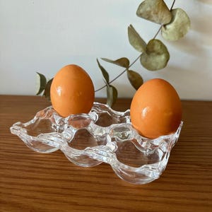Vintage French Glass Egg Tray/Stand, Antique Egg Serving Plate, Vintage Egg Storage Box, Retro Style Gift, Glass Tableware, Kitchen Storage