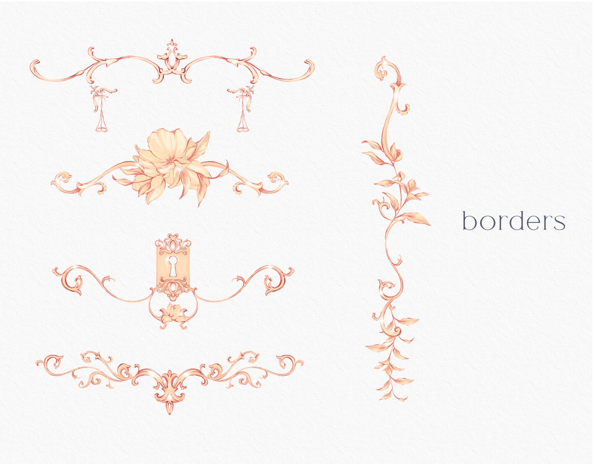 Gold Ornate Wedding Clipart Fine Art Wedding Gold Swirls - Etsy