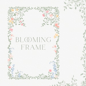 Floraler handgezeichneter Hochzeitsrahmen, Gartenthema, Eleganter Hochzeitsrahmen, Hochzeitseinladungsrahmen, Feine Linie Design, Wiesenblumen, PNG_Vector