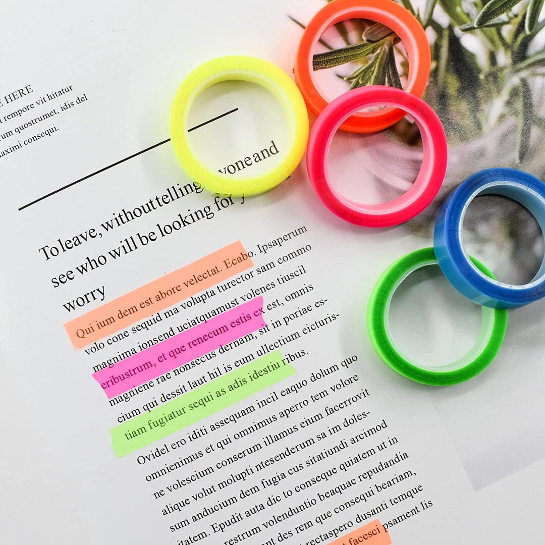 10 Rolls Highlighter Tape Transparent Marking Removable Etsy Australia