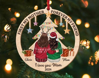 Personalized Mom Daughter Christmas Ornament, Family Ornament, Mom Christmas Gift, Mother Daughter Gift, Christmas Tree Decoration