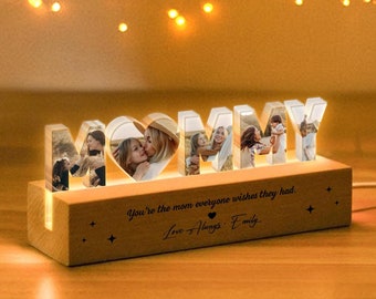 Custom Mommy Photo Collage Night Light, Custom Mother's Day Gift, Gift For Mom, Mom Gift From Kids, Mom Birthday Gift, Mother In Law Gift