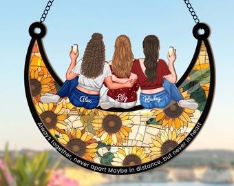 Personalized Besties Suncatcher, Best Friends Suncatcher Gift, BFF Gift, Best Friend Birthday Gift, Friendship Gift, Besties Window Hangings