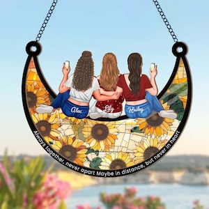 Personalized Besties Suncatcher, Best Friends Suncatcher Gift, BFF Gift, Best Friend Birthday Gift, Friendship Gift, Besties Window Hangings