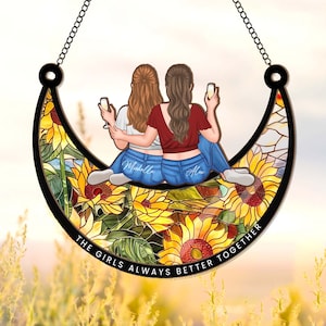 Personalized Best Friend Suncatcher Gift, Custom Bestie Window Hangings, BFF Gift, Best Friend Birthday Gift, Friendship Gift, Bestie Gifts