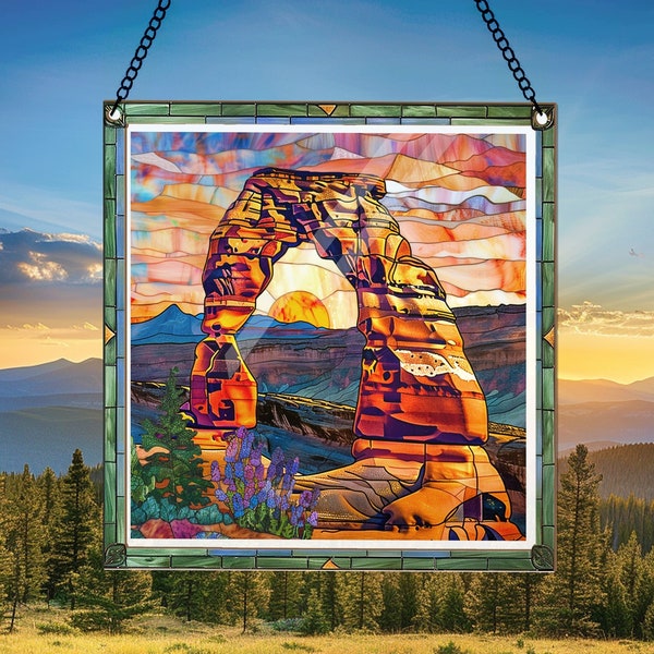Arches National Park Suncatcher, Utah National Park, US National Parks Suncatcher, Window Hangings, Traveler Gift, Housewarming Gift