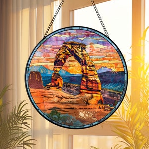Arches Utah National Park Glass Suncatcher, Arches National Parks Gift, US National Park Glass Suncatcher, Traveler Gift, Window Hangings