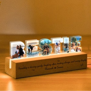 Personalized Bestie Photo Collage Night Light, Custom Bestie Gifts, BFF Gift, Best Friend Birthday Gift, Friendship Gift, Gift for Bestie
