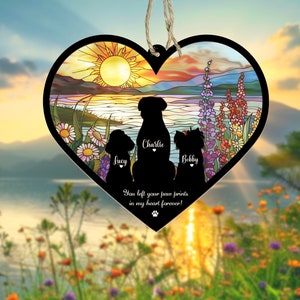 Personalized Loss Of Dogs Sympathy Gift, Custom Dogs Memorial Suncatcher, Custom Dog Loss Gift, Pet Loss Gift, Pet Remembrance Gift
