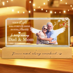 Custom Loss Of Dad And Mom Sympathy Gift, Custom Dad Memorial Gift, In Loving Memory Photo Gift, Loss Of Loved One Gift, Remembrance Gift