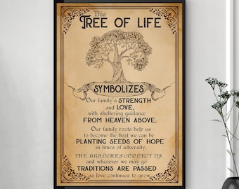 Tree of Life Poster Wall Art, Tree of Life Wedding Gift, Family Love Symbolizes Poster, Anniversary Gift, Farmhouse Poster, Christmas Gifts