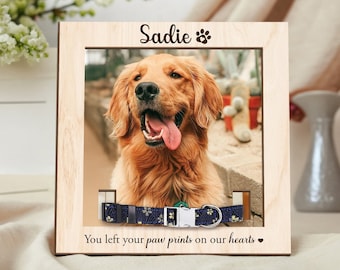 Personalized Pet Memorial Collar Holder Sign, Pet Memorial Gift, Custom Dog Memorial Frame, Pet Photo Gift, Loss Of Dog Sympathy Gift