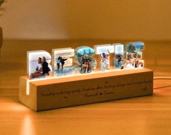 Personalized Bestie Photo Collage Night Light, Custom Bestie Gifts, BFF Gift, Best Friend Birthday Gift, Friendship Gift, Gift for Bestie