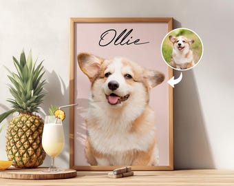 Custom Pet Portrait Canvas Wall Art, Custom Dog Portrait From Photo Canvas, Dog Lover Gift, Pet Memorial Canvas Art, Dog Loss Sympathy Gift