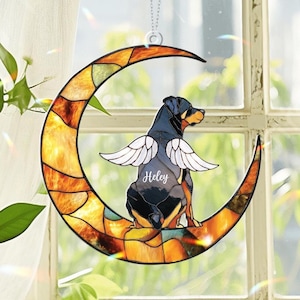 Custom Dog Memorial Window Hanging, Dog Loss Sympathy Gift, Pet Memorial Gift, Dog Lover Gift, Gift For Dog Owner, Pet Loss Window Decor
