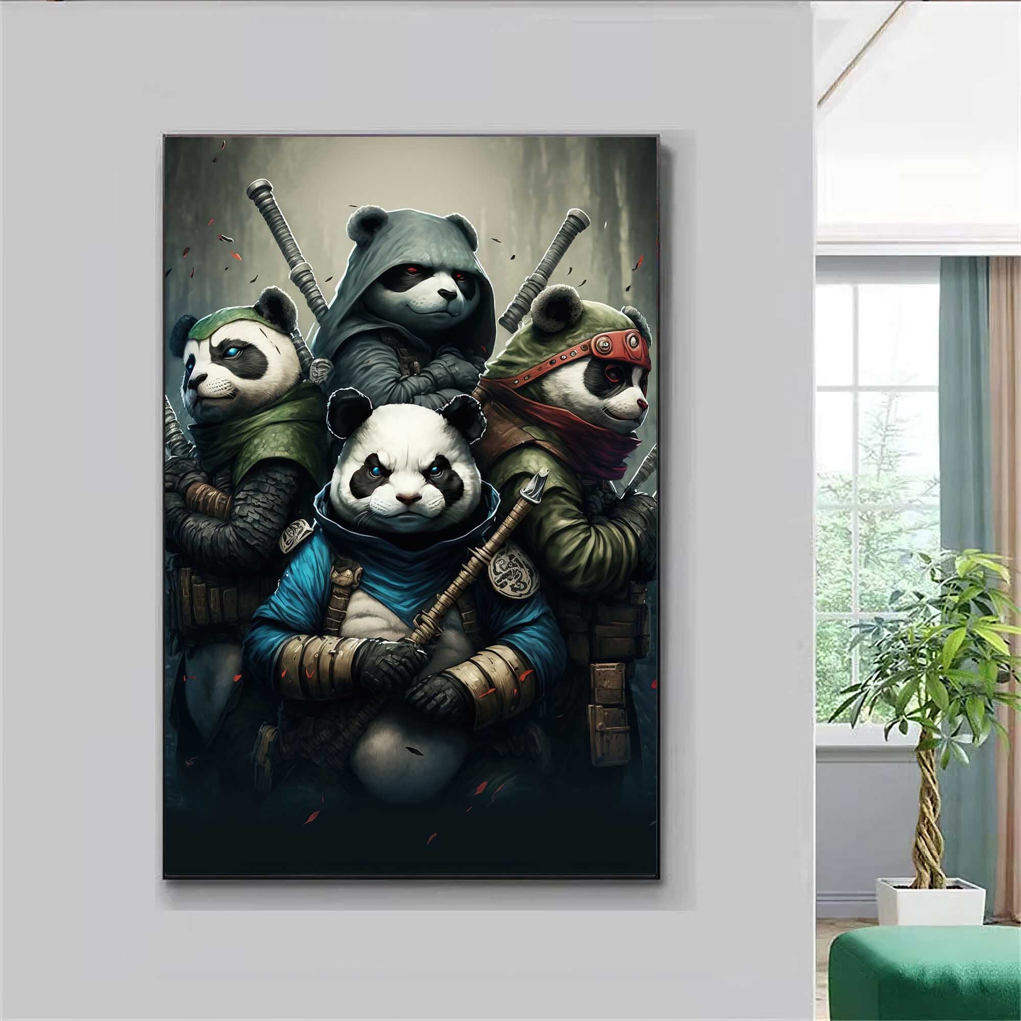 Funny Teenage Mutant Ninja Pandas Poster Ninja Poster Ninja - Etsy