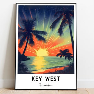 Key West Poster, Florida Travel Art, Florida Poster, Key West Wall Art, Florida Travel Poster, US Cityscape Poster, Florida Wall Decor