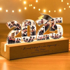 Custom Graduation Photos Collage Night Light, Graduation Gifts For Her, Class of 2025 Gift, High School Graduation Gift, Graduation Decor
