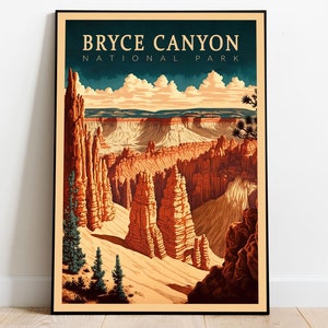 Bryce Canyon National Park Poster, Utah Poster, Bryce Amphitheater Art, US National Parks Poster, Travel Wall Art, Adventure Poster