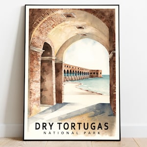 Dry Tortugas National Park Poster, Florida Poster, US National Parks Poster, Travel Poster, Landscape Wall Art, Nature Lover Art