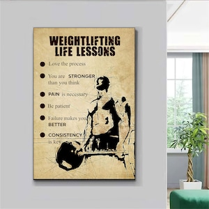 Weightlifting Life Lessons Poster, Bodybuilding Poster, Weightlifting Gifts, Gym Poster, Motivational Print, Sport Poster, Hobbies Poster