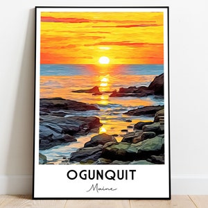 Sunrise In Ogunquit Poster, Maine Poster, Ogunquit Wall Art, Maine Travel Art, ME Poster, US Cityscape Poster, Ogunquit Travel Poster